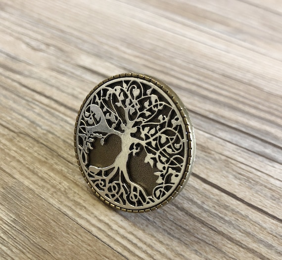 Silver Peace Tree drawer knobs / Peace Tree Cabinet / Gothic Home Decor / Animal Shaped drawer knobs / Furniture Hardware,Z-205