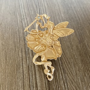 Matte Golden Floral fairy drawer knobs / Floral fairy cabinet / Gothic Home Decor / Animal Shaped drawer knobs / Furniture Hardware,Z-602