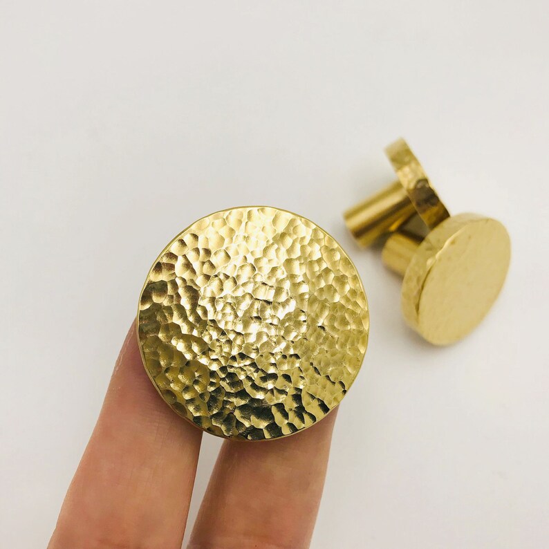 Hammered Brass Full Copper Solid Handmade Drawer Knobs Pulls Etsy