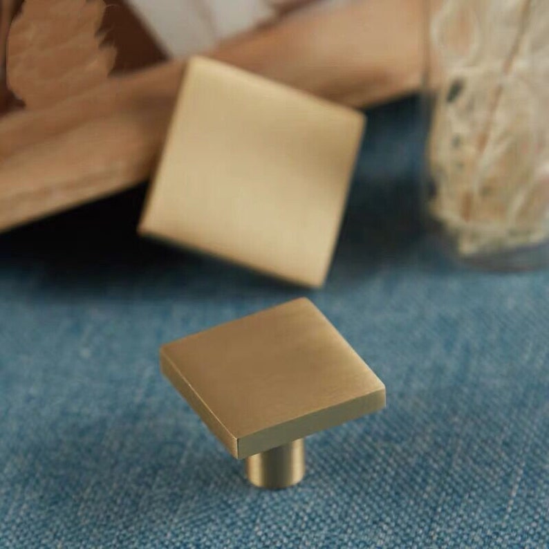 Square Brass Handmade Antique Drawer Knobs Pulls Etsy