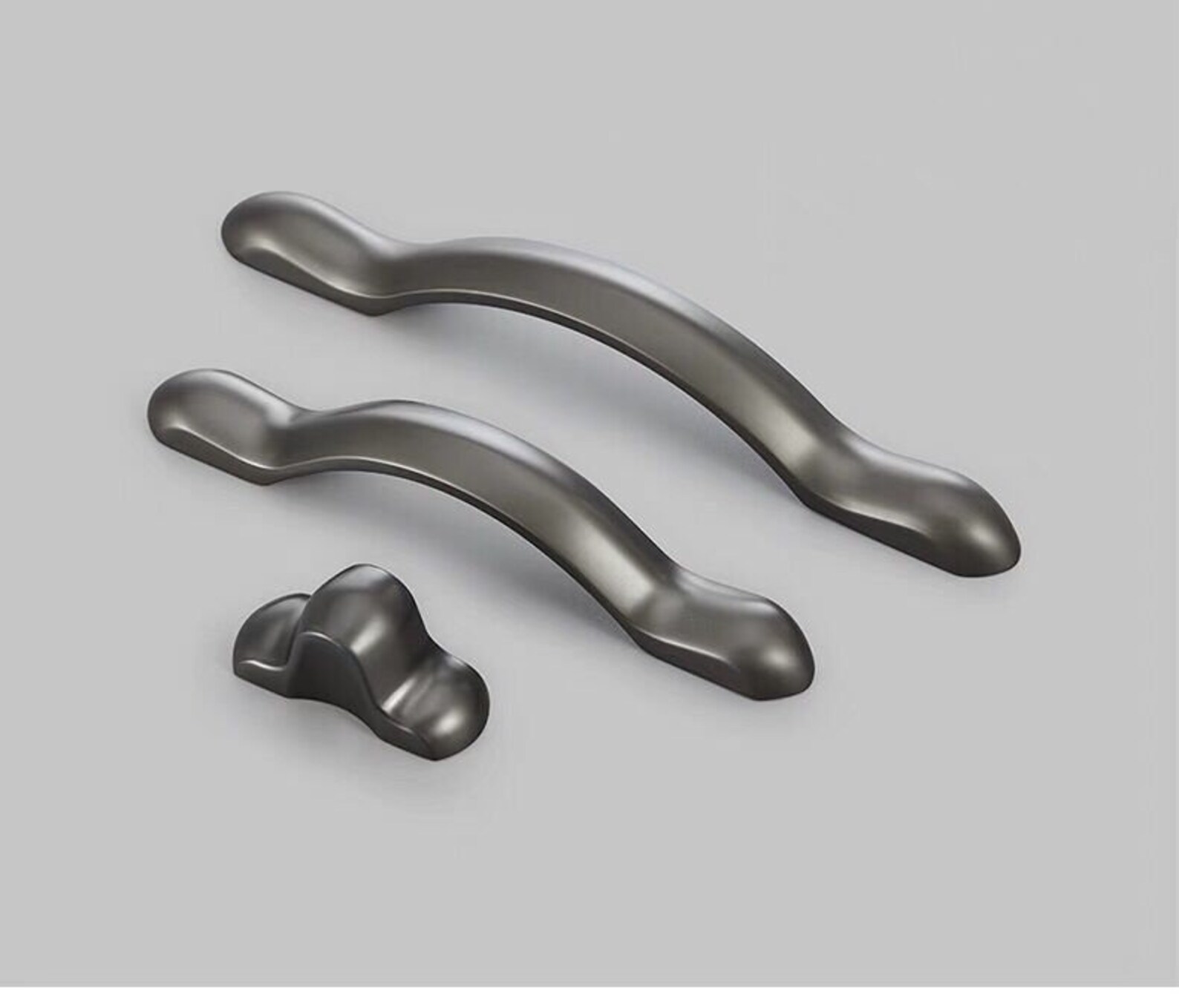 Matte Grey Modern Handle Dresser Pulls Knob / Vintage Etsy