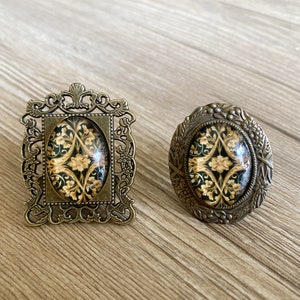 Boutons de tiroir à fleurs en résine de bronze / Armoire à fleurs / Décoration gothique pour la maison / Boutons de tiroir à fleurs / Quincaillerie de meubles, Z-815