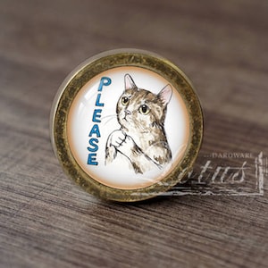 Gałki do szafek Cat-Glass Cabochon Bronze / Gałki do szafek / Gałki do szafek / Okucia meblowe