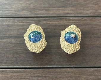 Enamel Sun and Moon drawer knobs / Starry sky cabinet / Gothic Home Decor / Furniture Hardware,Z-919