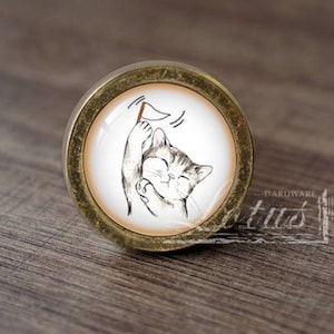 Gałki do szafek Cat-Glass Cabochon Bronze / Gałki do szafek / Gałki do szafek / Okucia meblowe
