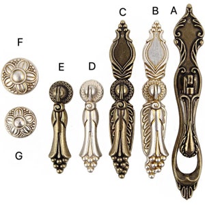 French Shabby Chic Dresser Drawer Pulls Handles  Antique Bronze Kitchen Cabinet Pull Handle Knobs Furniture Hardware LJ076