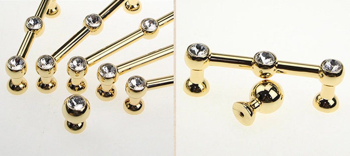 Gold Crystal Knobs Dresser Knobs Dresser Knobs Pull / Etsy