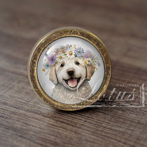 Dog FlowerBands—Handmade Vintage Antique Drawer Knobs Pulls Handles/Dresser Knobs Cabinet Pull handles / Furniture Hardware