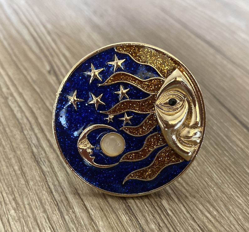 Enamel Sun and Moon Stars Drawer Knobs / Starry Sky / Etsy