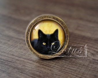 Black Cat—Handmade Vintage Antique Drawer Knobs Pulls Handles/Dresser Knobs Cabinet Pull handles / Furniture Hardware