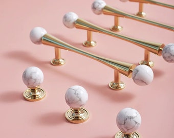 Pink Crystal/White Turquoise Brass Solid Handmade Drawer Knobs Pulls Handles/Dresser Knobs Cabinet Pull handles/Furniture Hardware, CP-1728