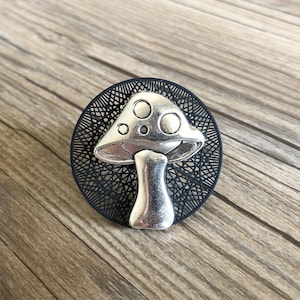 Silver Mushroom drawer knobs / Mushroom Cabinet / Gothic Home Decor / Animal Shaped drawer knobs / Furniture Hardware,Z-231