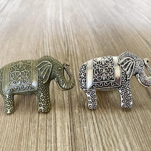 Brass Elephant drawer knobs / Elephant Cabinet / Gothic Home Decor / Animal Shaped drawer knobs / Furniture Hardware,Z-840