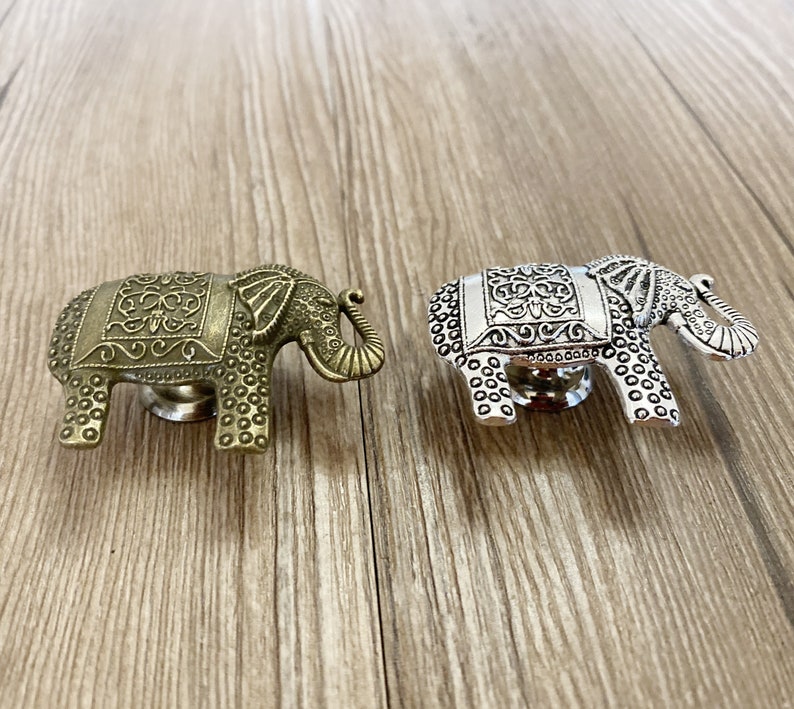 Brass Elephant Drawer Knobs / Elephant / Gothic Home Etsy