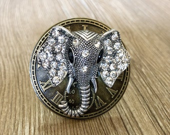 Perillas de cajón con forma de elefante / Gabinete con forma de elefante / Decoración gótica para el hogar / Perillas de cajón con forma de animal / Herrajes para muebles / Decoración de safari, Z-338