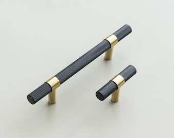 Modern Simple Brass Black Knurling  Pull Dresser Pull  cabinet Dresser Knobs pull / Dresser Pull,CP-1099