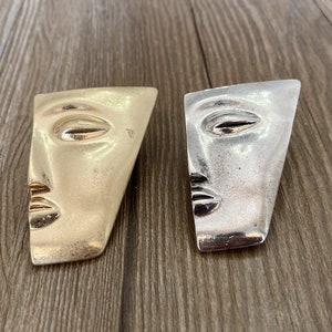 Matte Golden and Silver Face drawer knobs / Golden Face cabinet / Gothic Home Decor / Furniture Hardware,Z-745