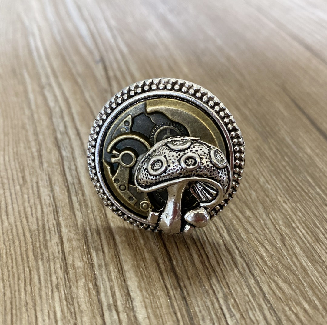 Silver Gear Mushroom Drawer Knobs / Gear Mushroom / Gothic Home