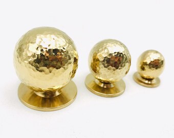 Hammered Brass Sphere Full Copper Solid Handmade  Drawer Knobs Pulls Handles /Dresser Knobs Cabinet / Furniture Hardware, CP-1038