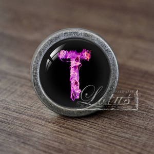 Letra-&quot;T&quot;-Glass Cabochon Vintage Silver Cabinet Dresser Knobs pull / Dresser Knobs Cabinet Pull handles / Furniture Hardware
