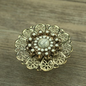 White Turquoise Stone Drawer Knobs - Light Gold Cabinet Knobs with Turquoise Stone - Large Drawer Knobs Bohemian Style,Z-017