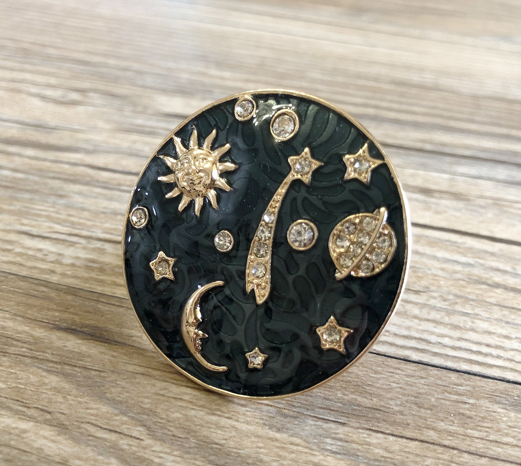 Enamel Moon and Stars Drawer Knobs / Starry Sky / Etsy
