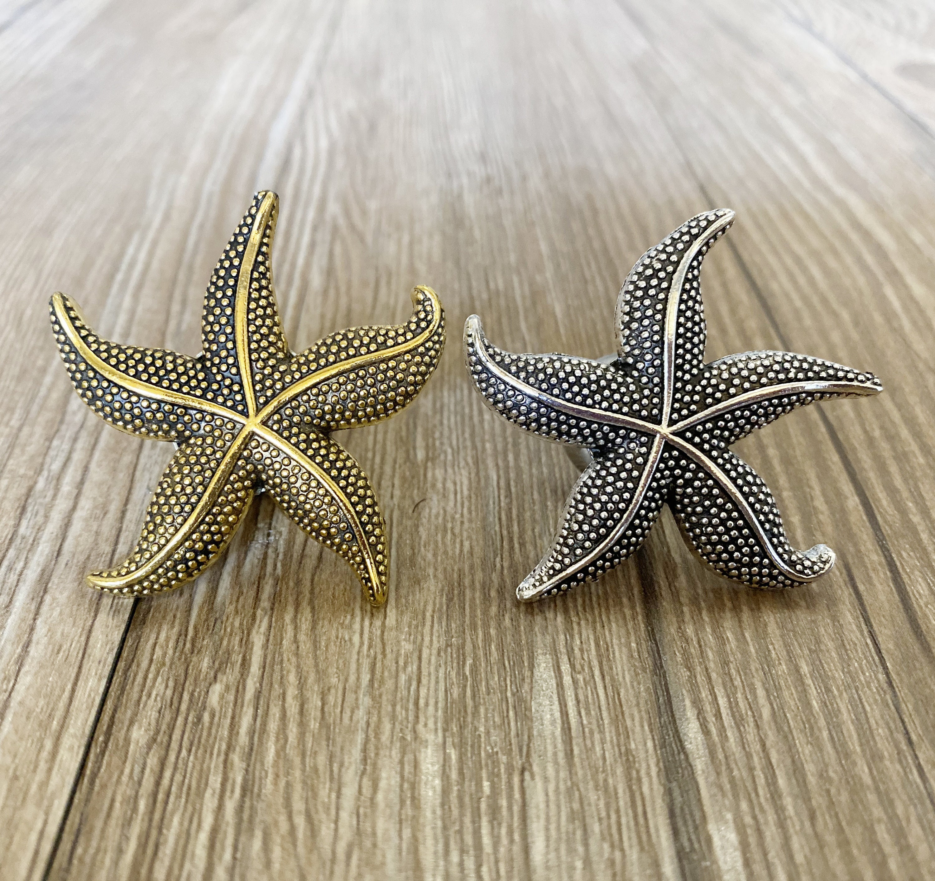 Starfish Drawer Knobs / Furniture Knobs Silver With Rope Etsy UK