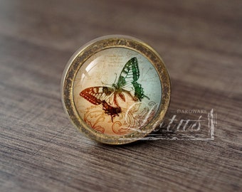 Borboleta — Puxadores de gaveta antigos feitos à mão, puxadores/puxadores de cômoda, puxadores de armário/ferragens para móveis