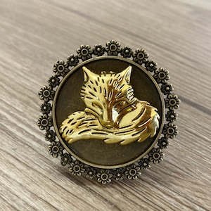 Old gold Fox drawer knobs / Fox cabinet / Gothic Home Decor / Animal Shaped drawer knobs / Furniture Hardware,Z-852