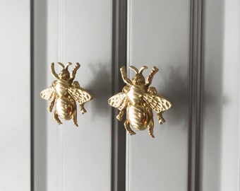 Brass Bee Knobs Drawer Knob Dresser Knobs Ceramic Knobs / Kitchen Cabinet Knobs Pull Handle Decorative Furniture Hardware-1164
