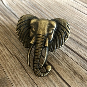 Brass Elephant drawer knobs / Elephant Cabinet / Gothic Home Decor / Animal Shaped drawer knobs / Furniture Hardware,Z-293
