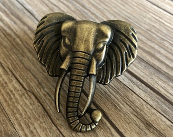 Brass Elephant drawer knobs / Elephant Cabinet / Gothic Home Decor / Animal Shaped drawer knobs / Furniture Hardware,Z-293