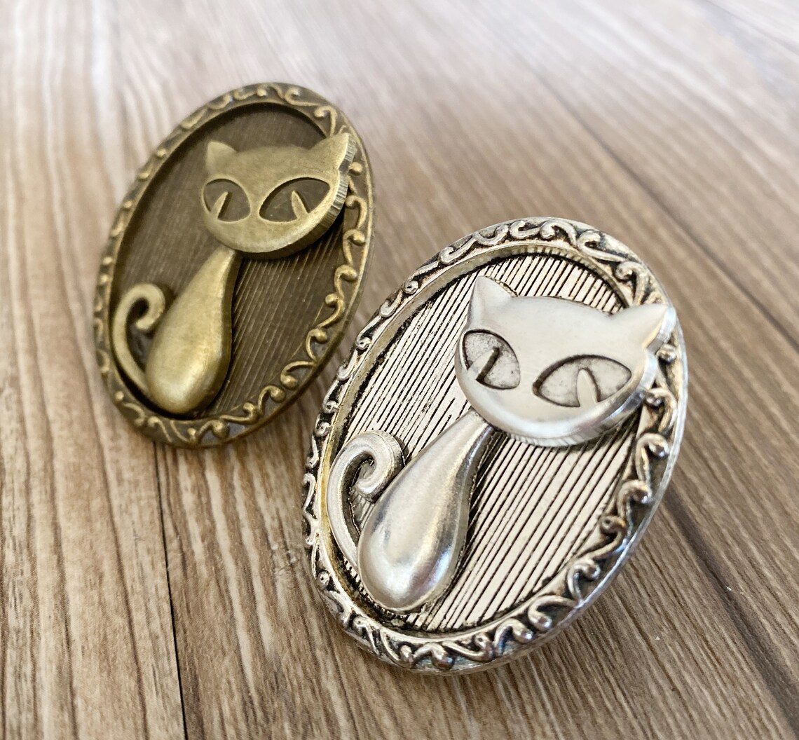 Cat Drawer Knobs / Cat / Gothic Home Decor / Animal Etsy