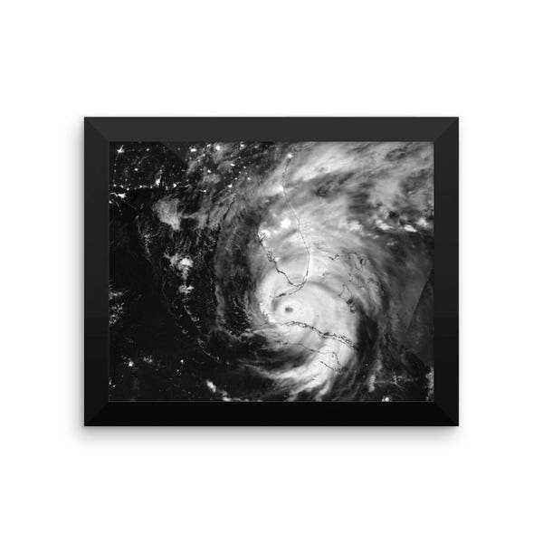 Cartel del huracán Irma enmarcado