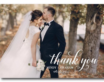 Wedding Thank You Card, Wedding Photo Thank You Card, Love and Thanks, Wedding Card, Photo Template, Thank You, Printable Thank You
