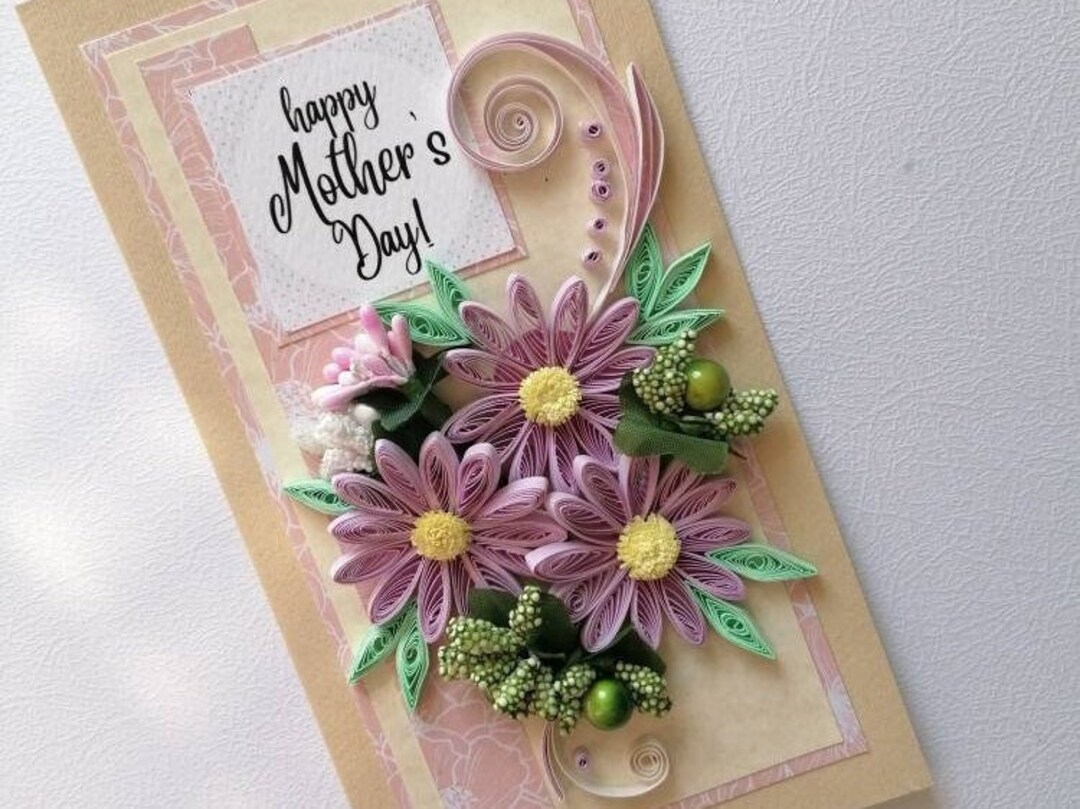Mother's Day Quilling Card , Happy Mothers Day Card , Quilling Card