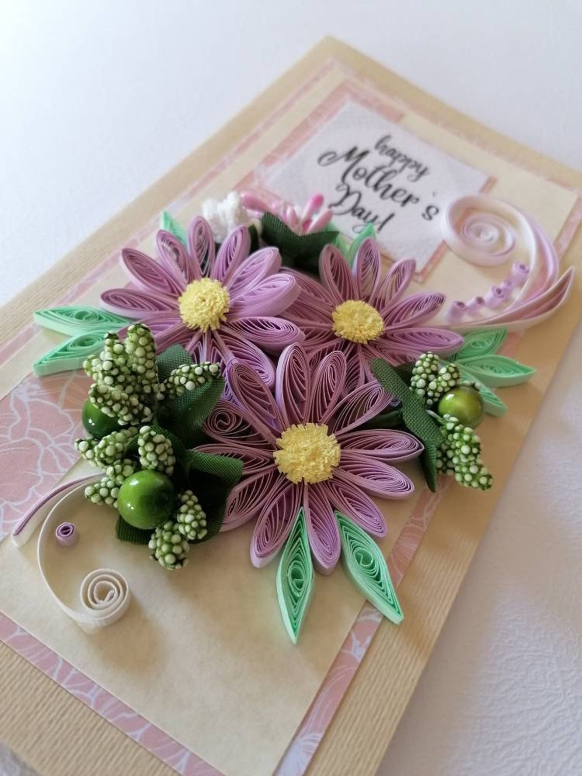 Mother's Day Quilling Card , Happy Mothers Day Card , Quilling Card
