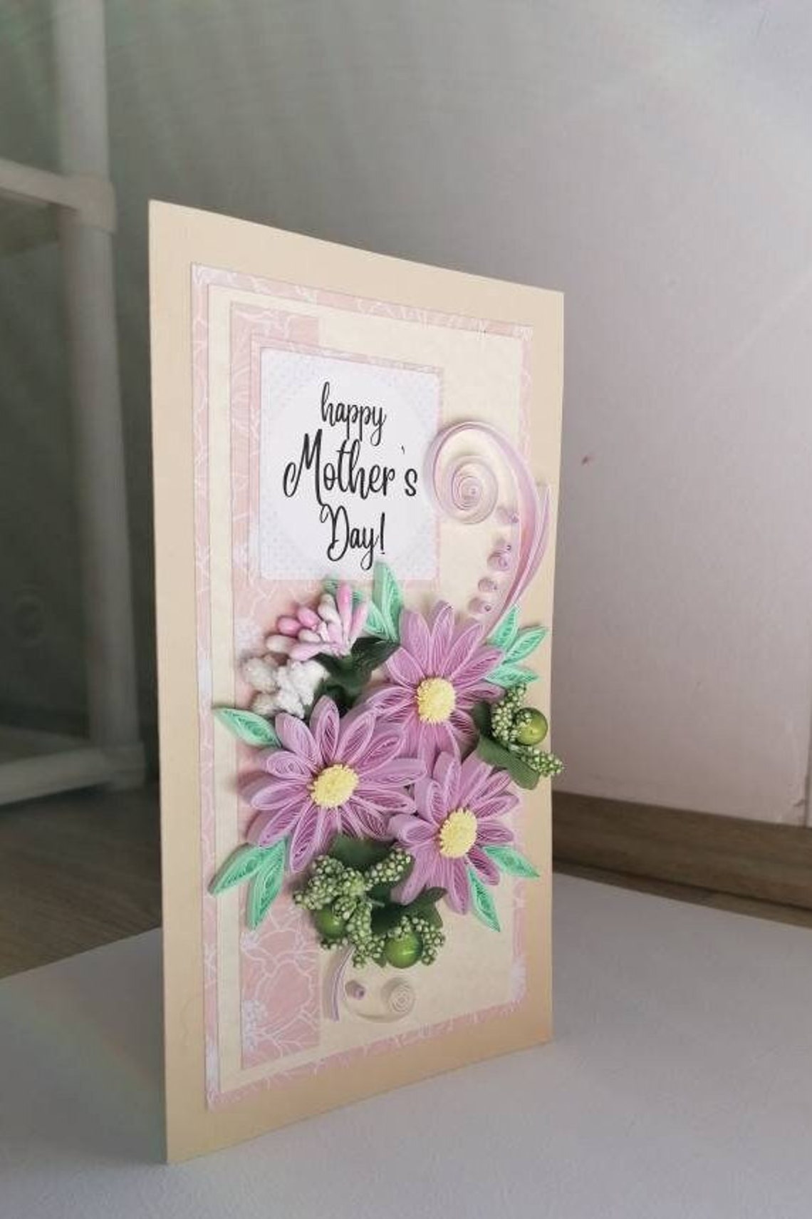 Mother's Day Quilling Card , Happy Mothers Day Card , Quilling Card