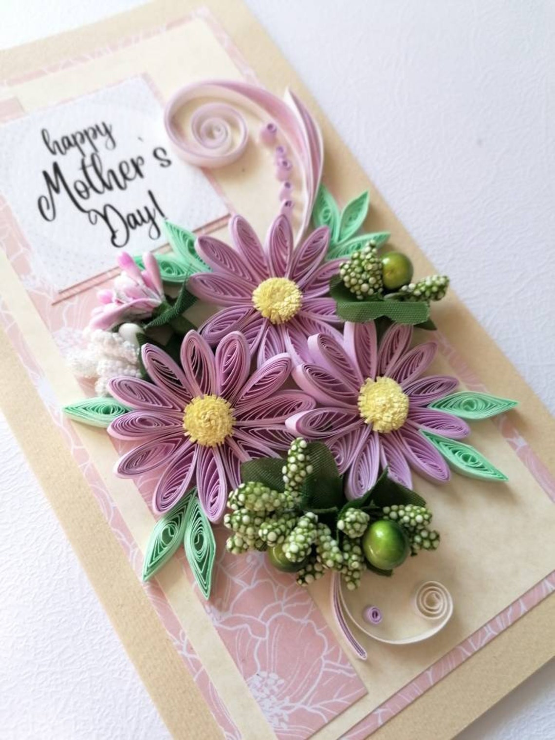 Mother's Day Quilling Card , Happy Mothers Day Card , Quilling Card