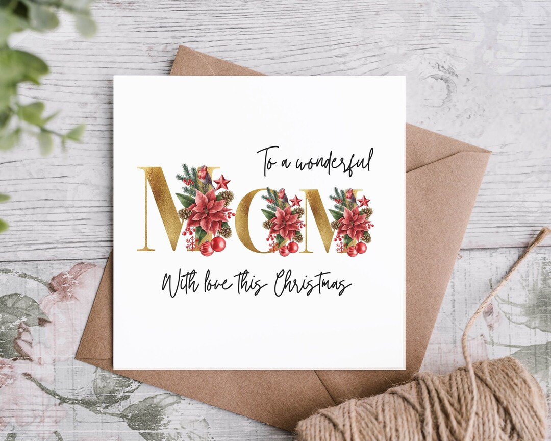 Mom Christmas Card, Personalised Christmas Card, Mam Christmas Card