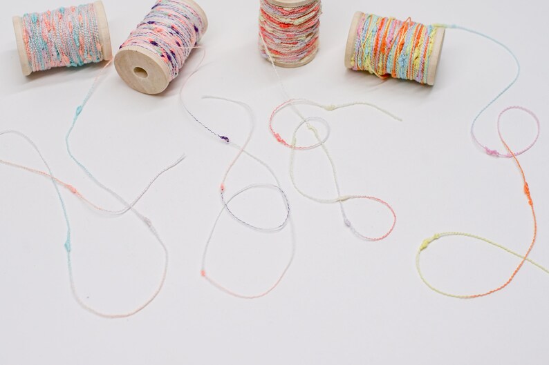 journaling suppliesSpeciality YarnsPlanner DIYDecorative Yarn Whimsical Knot Fancy Yarn on Mini Bobbin