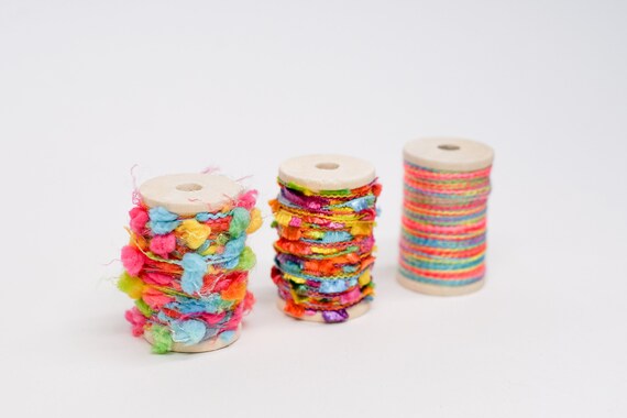 journaling suppliesSpeciality YarnsPlanner DIYDecorative Yarn Whimsical Knot Fancy Yarn on Mini Bobbin