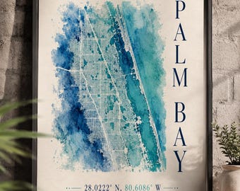 Custom City Map Art Print | Luxury Scandinavian Watercolor Poster