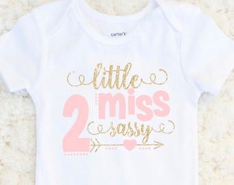 Second Birthday Outfit Girl - 2nd Birthday Shirt - Little Miss 2 Sassy - Two Girl Shirt - Second Birthday Girl Outfit -Little Miss Two Sassy