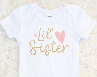 Little Sister Bodysuit - Little Sister Shirt - New Baby Girl - Lil' Sister Shirt - Matching Sister Shirts - Sibling Shirt - Pregnancy - Baby