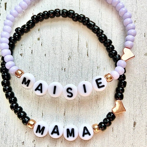 Personalized Beaded Name Bracelet Custom Name Bracelet Etsy