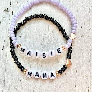 Personalized Beaded Name Bracelet - Custom Name Bracelet - Gift For Her - Name Bracelet - Handmade - Color Bead Bracelet - Gift For Mom