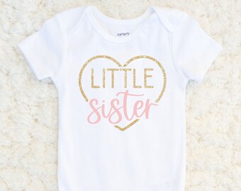 Little Sister Bodysuit - Little Sister Shirt - New Baby Girl - Lil' Sister - Matching Sister Shirts - Sibling Shirt - Pregnancy - Baby Girl