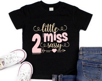 Second Birthday Girl Outfit -  Little Miss 2 Sassy 2nd Birthday Shirt - Girls 2nd Birthday Shirt - Second Birthday Girl - Two Girl Birthday