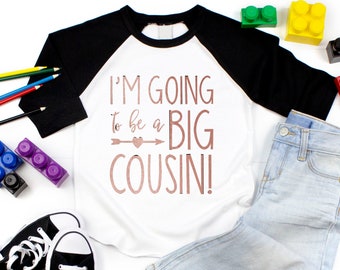 Je vais être un grand cousin - faire-part cousin - chemise grand cousin - faire-part de bébé - nouveau bébé - cadeau grand cousin - nouvelles surprises de bébé